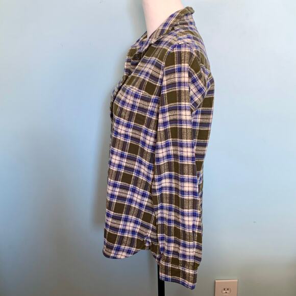 J. Crew Flannel Boy Shirt in Misty Forest Plaid Size 10 - Picture 4 of 7